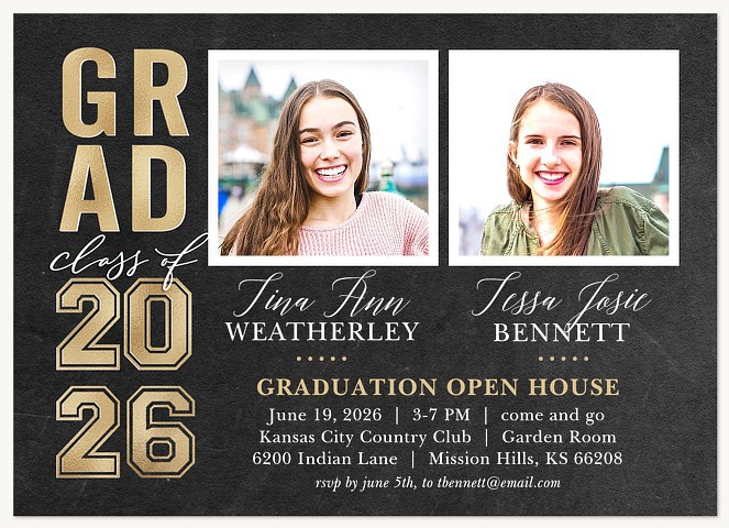 Double Grad Graduation Party Invitations