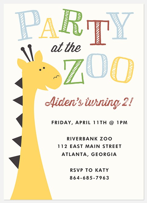 Go Wild Kids' Birthday Invitations