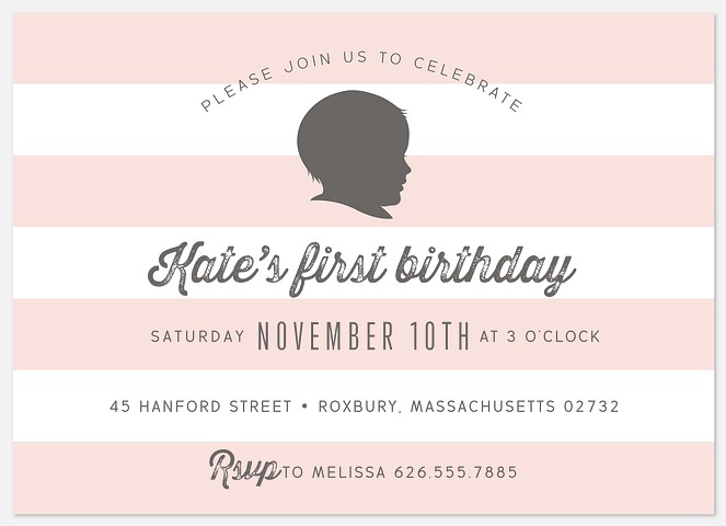 Sweet Stripes Kids' Birthday Invitations