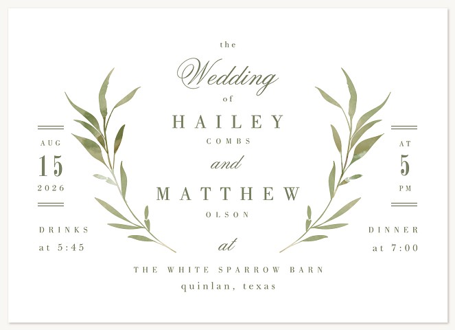 Olive Sprigs Wedding Invitations