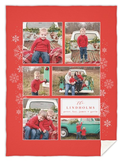 Festive Snowflakes Custom Blankets