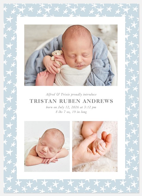Starry Welcome Baby Birth Announcements