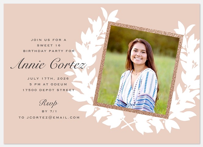 Boho Laurel Teen Birthday Invitations
