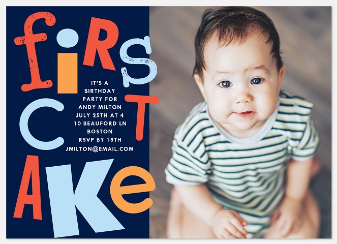 First Cake Kids' Birthday Invitations