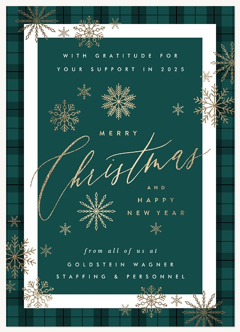 Luxe Tartan Business Holiday Cards