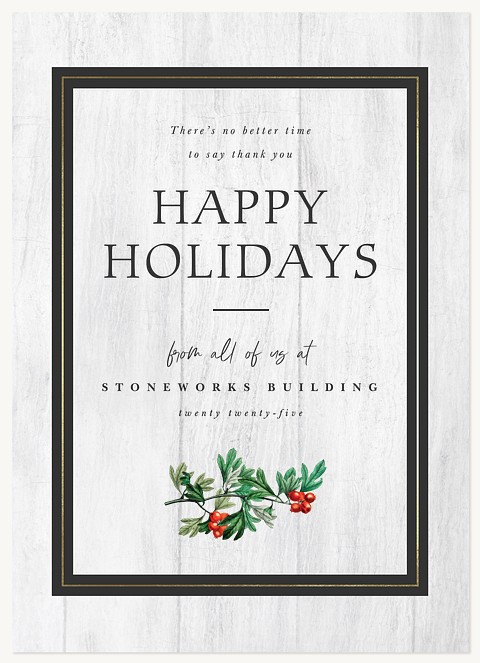 Vintage Sprig Business Holiday Cards