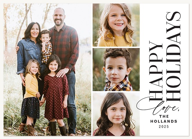 Modern Feature Photo Holiday Cards