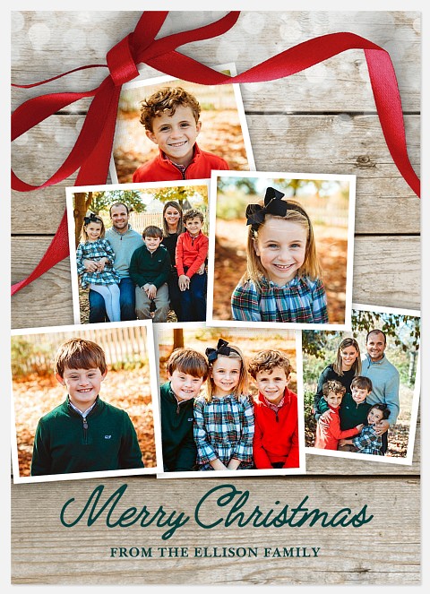 Ribbon Wrap Holiday Photo Cards