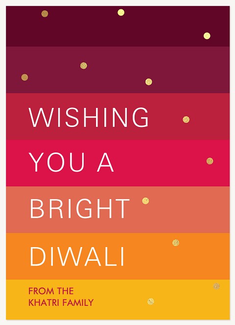 Bright Stripes Diwali Holiday Cards