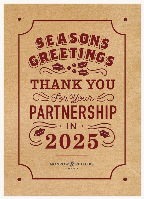 Krafted Partnership Business Holiday Cards