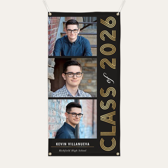 Golden Inline Graduation Photo Banner  Custom Banners