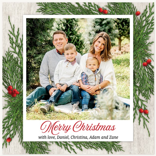 Cedar Snapshot Personalized Holiday Cards