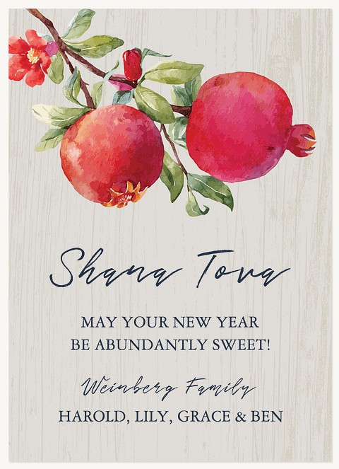 Pomegranate Blossom Rosh Hashanah cards