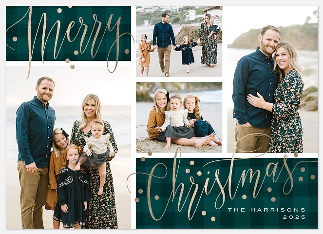 Elegant Plaid Holiday Photo Cards