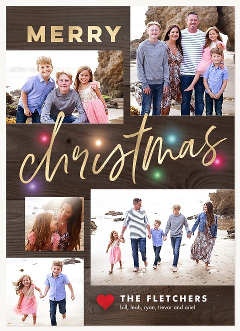 Colorful Lights Personalized Holiday Cards