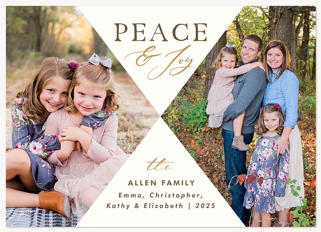 Vintage Crosscut Photo Holiday Cards