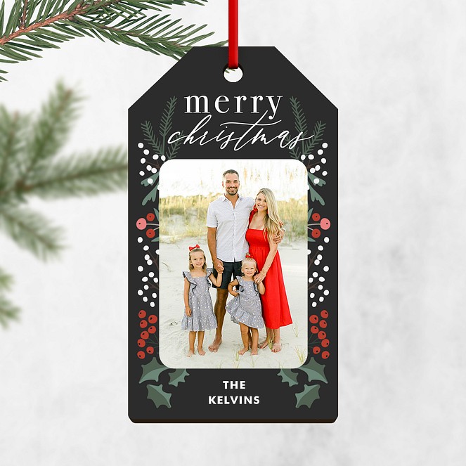 Framed With Holly Personalized Ornaments
