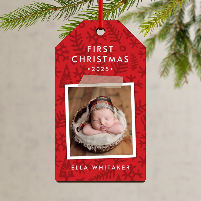 Folk Art Snapshot Custom Ornaments