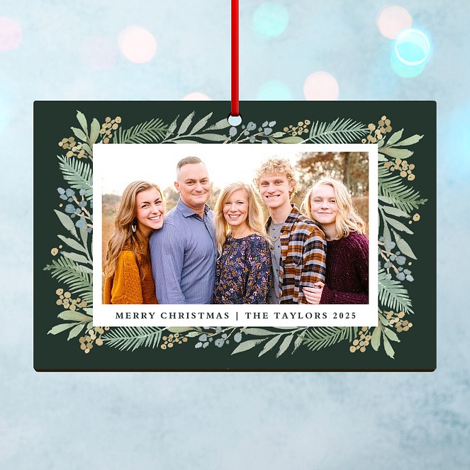 Winter Greens Personalized Ornaments