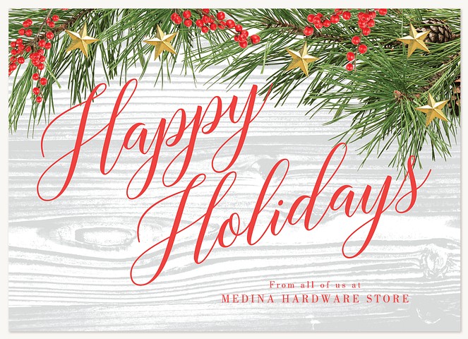 Trimmed Boughs Business Holiday Cards