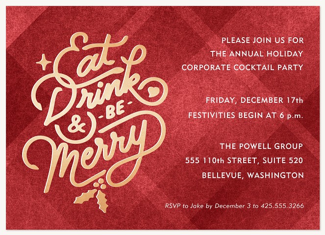 Fanciful Merriment Holiday Party Invitations