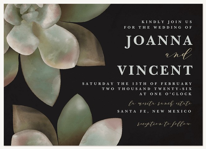 Bold Succulent Wedding Invitations
