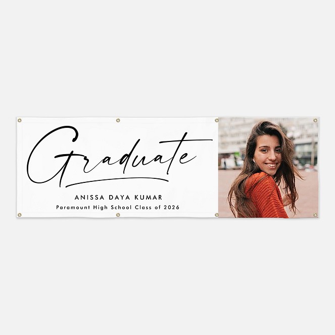Penned Grad Photo Banner  Graduation Banners