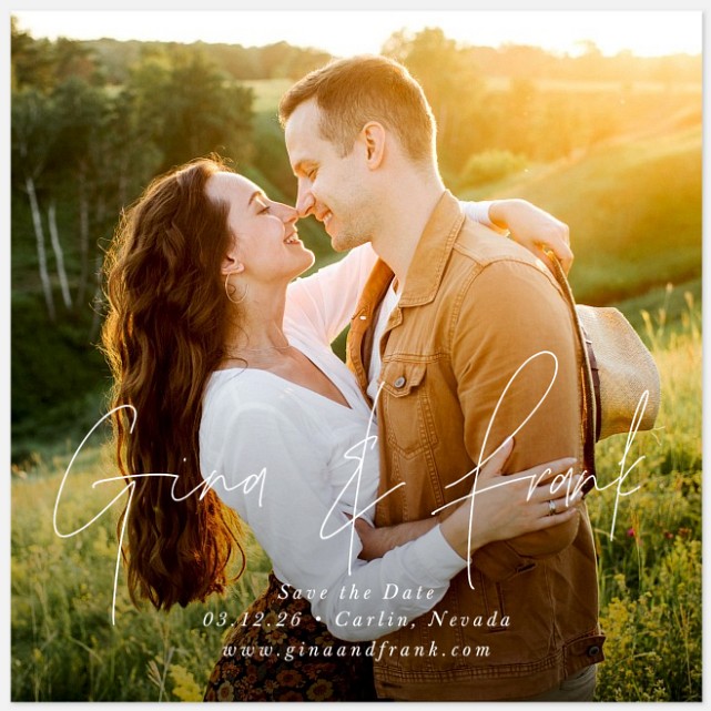 Names in Script Save the Date Photo Cards