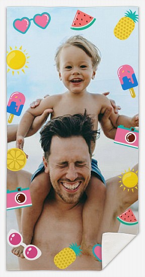 Summer Stickers Custom Beach Towels