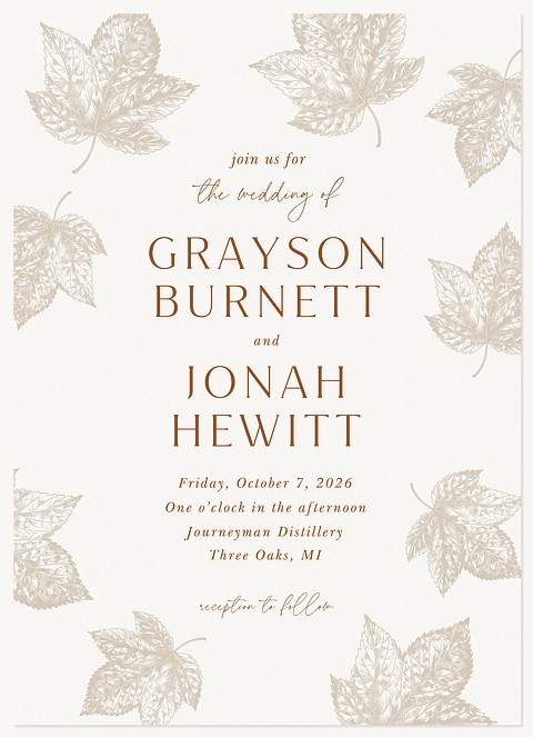 Cozy Autumn Wedding Invitations