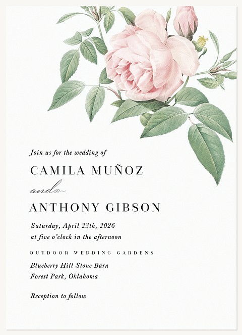 Vintage Rose Wedding Invitations