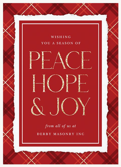 Plaid Parchment Business Holiday Cards