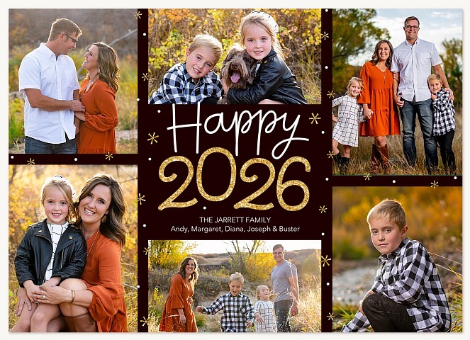 Whimsical Sparkle Personalized Holiday Cards