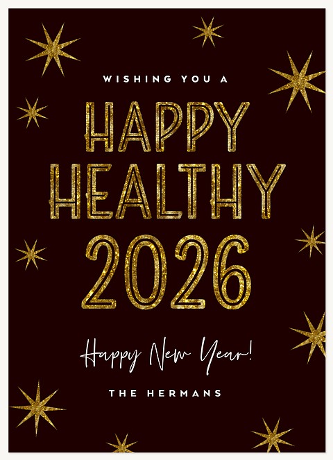New Year Glitz Personalized Holiday Cards