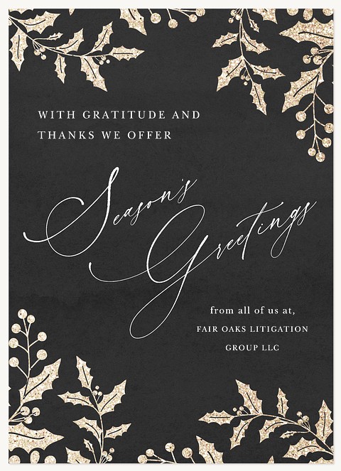 Glittery Branches Business Holiday Cards