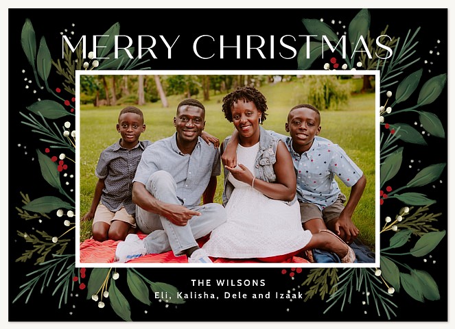 Classic Greenery Personalized Holiday Cards