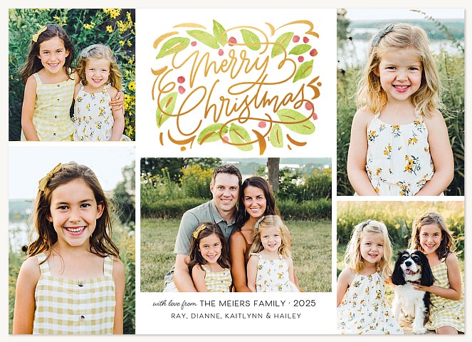 Shining Swirls Personalized Holiday Cards