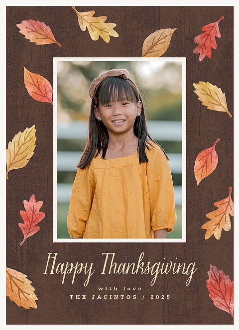 Rustic Leaves Thanksgiving Cards