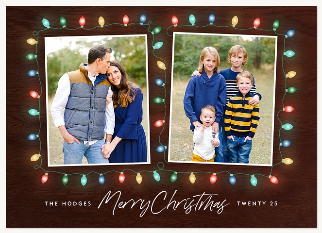 Bright Light Duo Personalized Holiday Cards