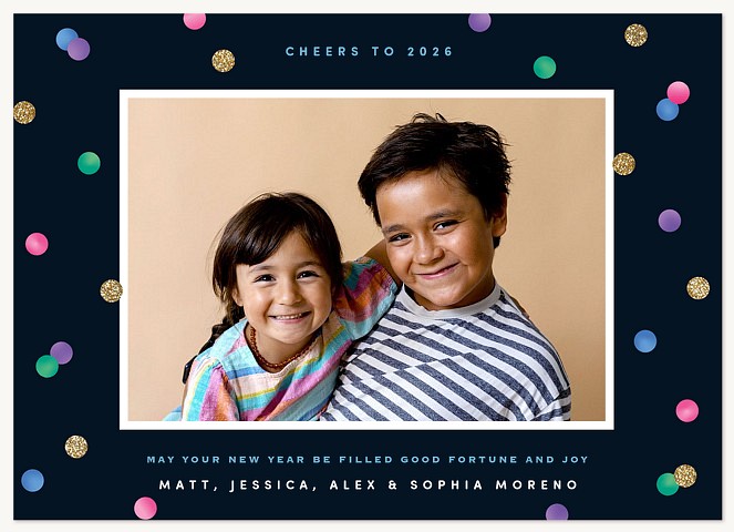 Festive Confetti Personalized Holiday Cards