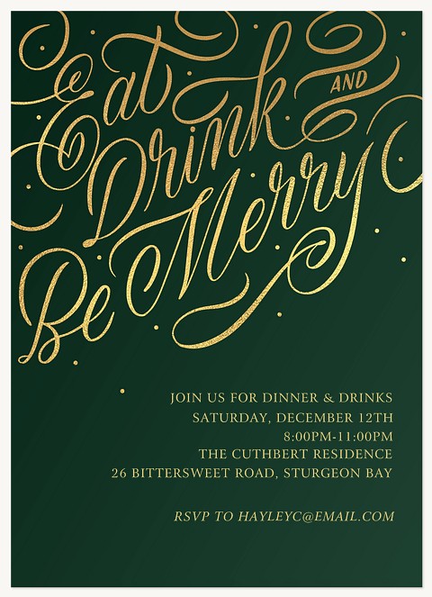 Be Merry Swirls Holiday Party Invitations