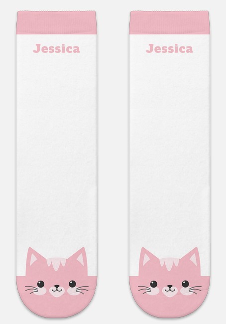 Cartoon Cat Custom Socks