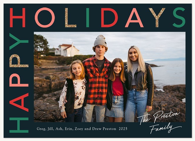 Colorful Corner Personalized Holiday Cards