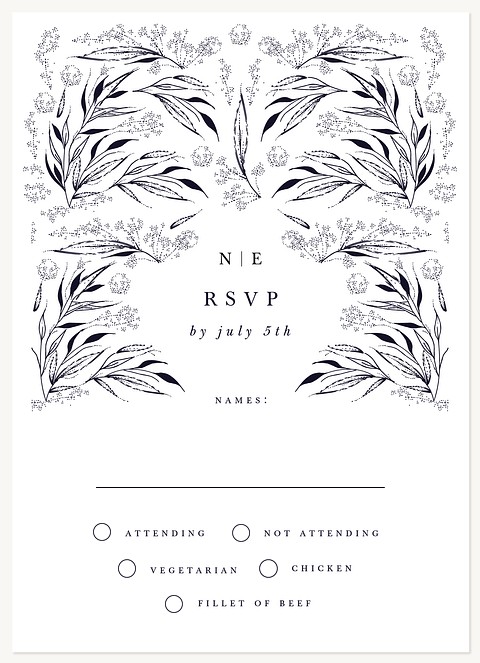 Luxe Leaves Wedding RSVP Cards