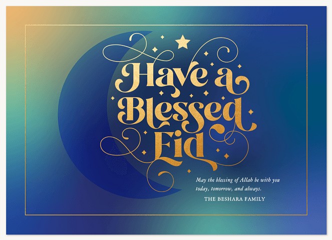 Iridescent Glow Eid Cards
