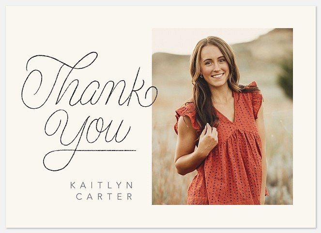 Graphite Gratitude Thank You Cards 