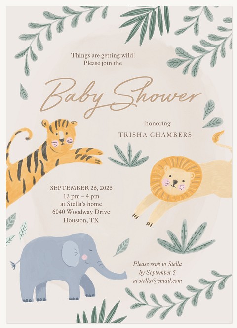 Jungle Party Baby Shower Invites