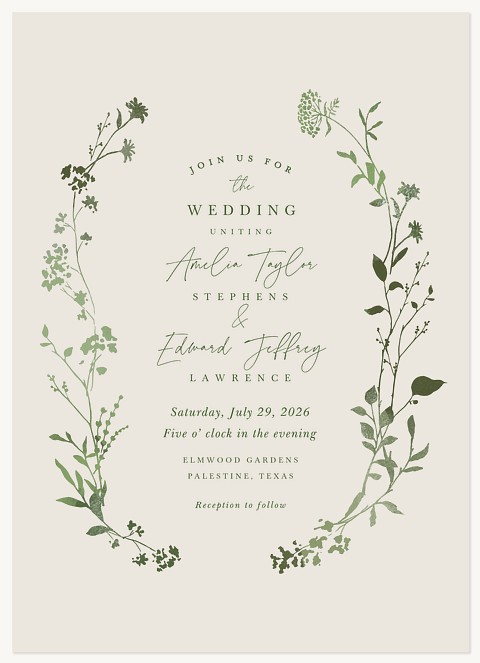 Graceful Wildflowers Wedding Invitations