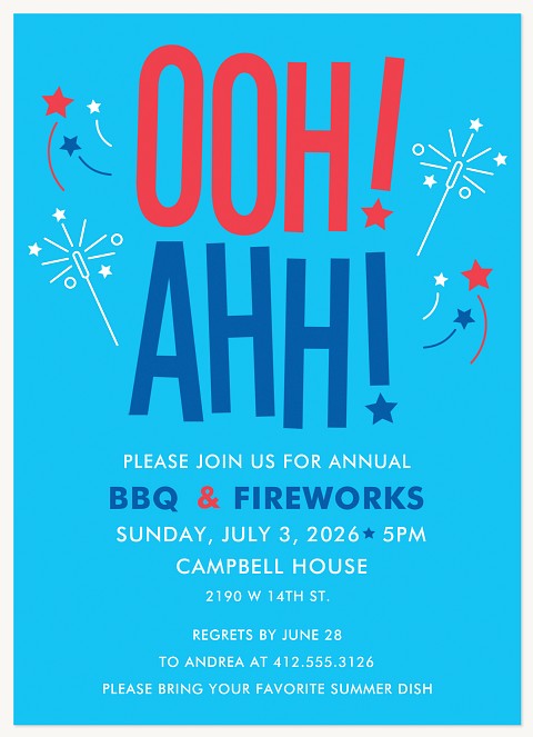 American Pride Summer Party Invitations