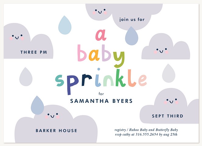 Sprinkled With Joy Baby Shower Invites